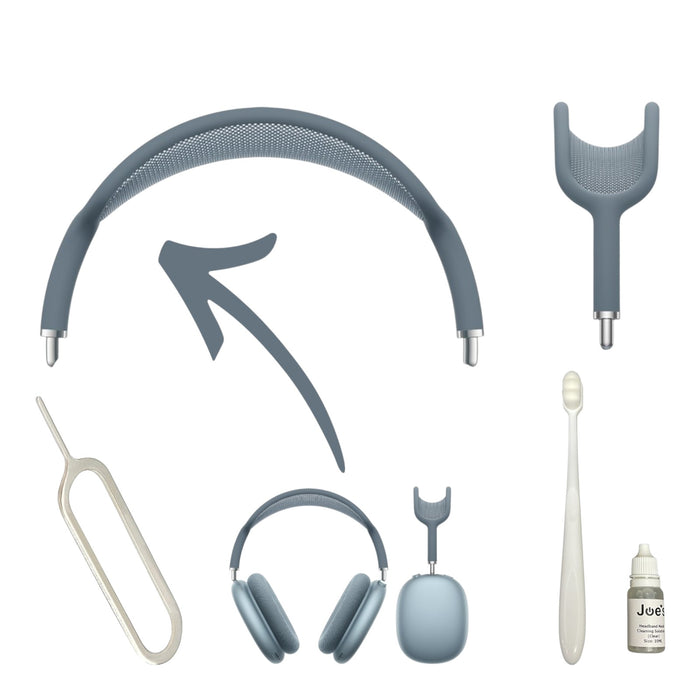 Apple AirPods Max Wireless Headphones Headband Arch Replacements + 10mL Cleaner + Sim Removal Tool (New) Part Repair - Kit