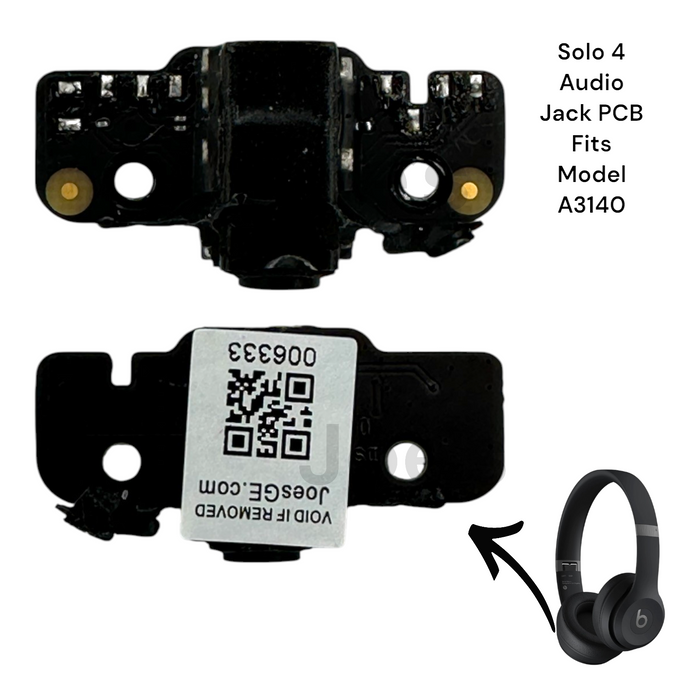 Beats Solo 4 Wireless A3140 Audio Jack 3.5mm Port PCB Repair 820-00684 (Black) - Parts