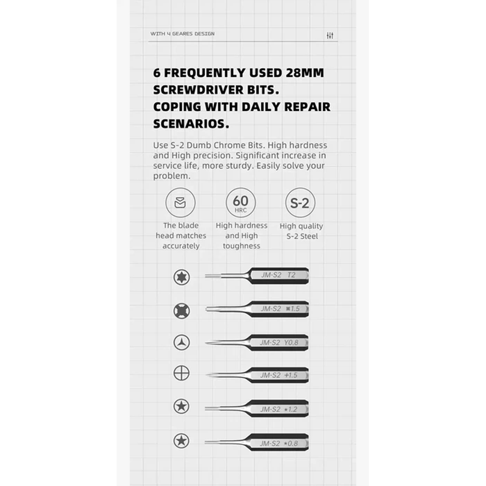 Electric Screwdriver Pen Four Gear Dual Dynamics JM-Y05 Electronics Repair - Tools