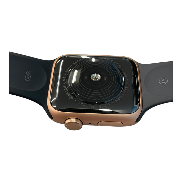 Apple Watch SE (GPS) 44mm Aluminum Case Black Sport Band (Gold) - Refurbished