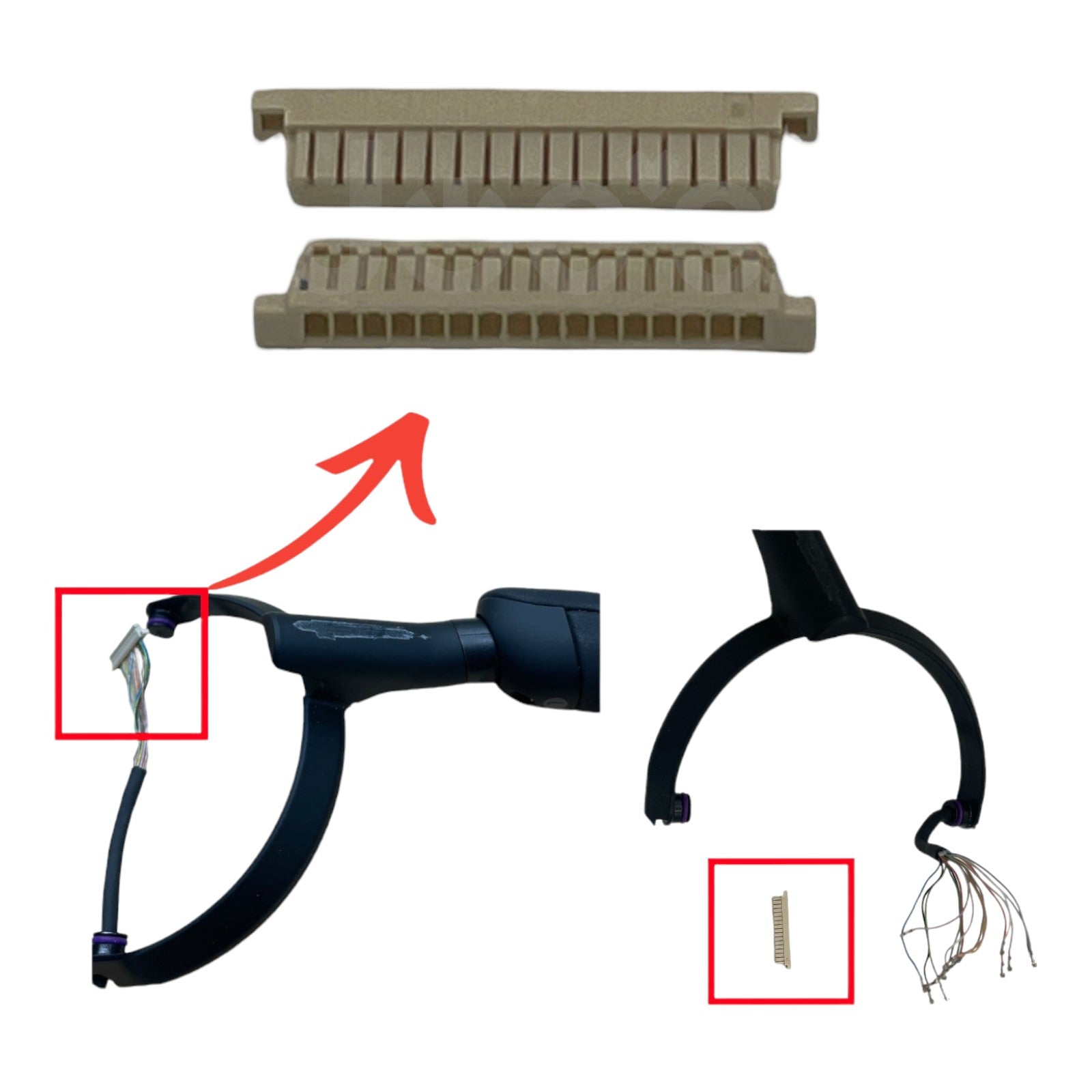 Sony Headphones WH-1000XM5 XM5 Headband Assembly 16-Pin Plastic Main Wire Connector (White) - Parts
