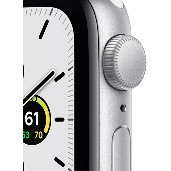 Apple Watch SE (GPS) 40mm Aluminum Case with White Sport Band (Silver) - Refurbished