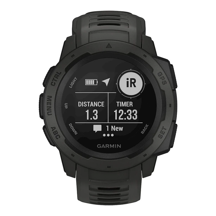 Garmin Instinct Smartwatch Fiber-Reinforced Polymer (Graphite) - Refurbished