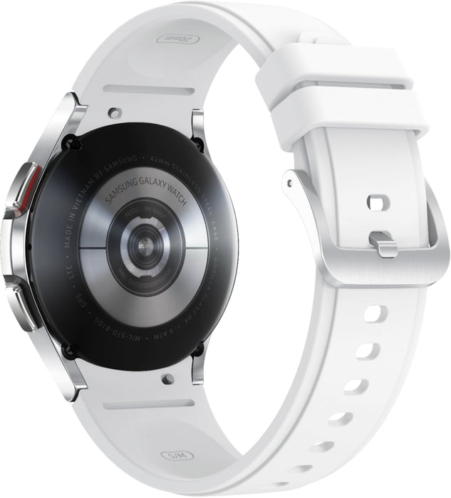 Samsung Galaxy Watch 4 Classic Stainless Steel Smartwatch 42mm LTE (Silver) - Refurbished