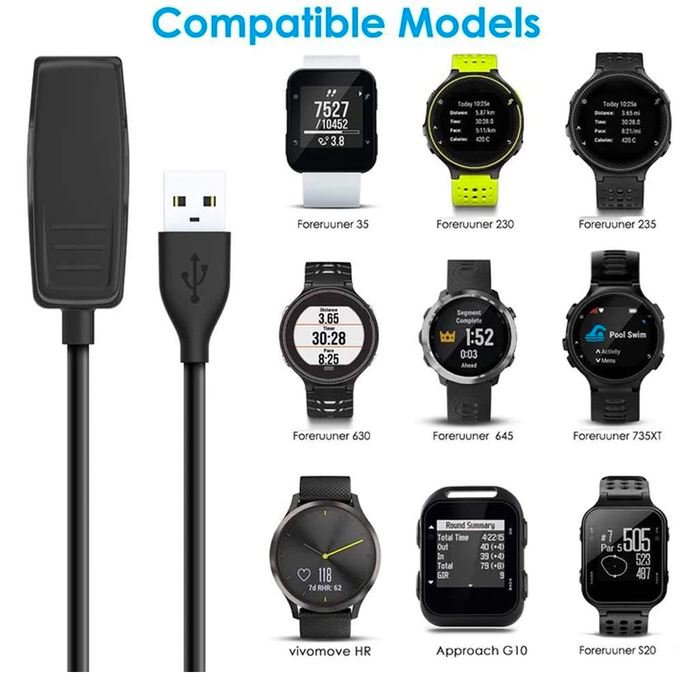 Garmin Forerunner Vivomove Approach Charger Clip Cable (Black) - Accessories