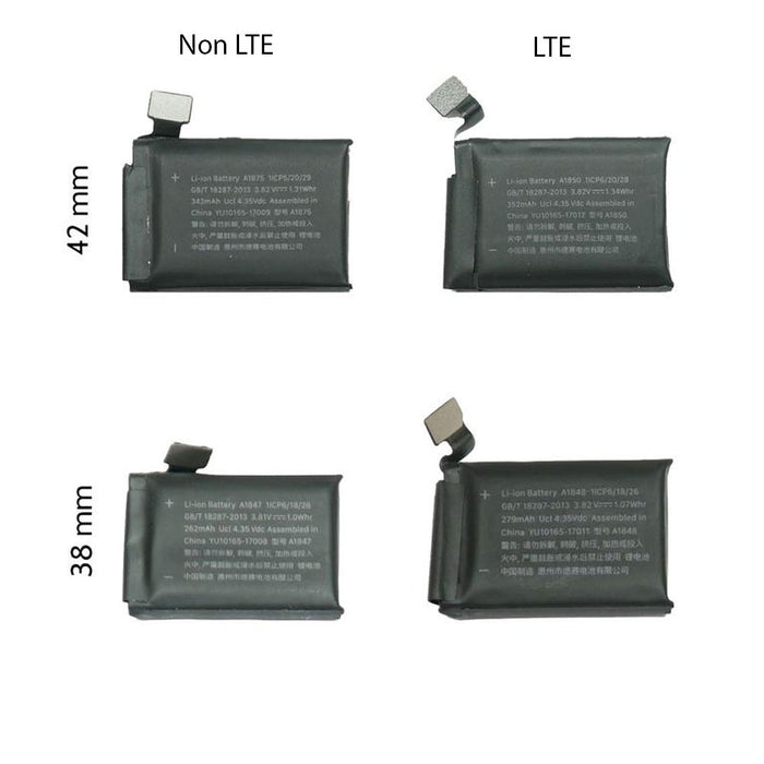 Apple Watch Series 3 38MM 42MM LTE GPS 262mAh 279mAh 342mAh 352mAh Replacement Battery - Parts